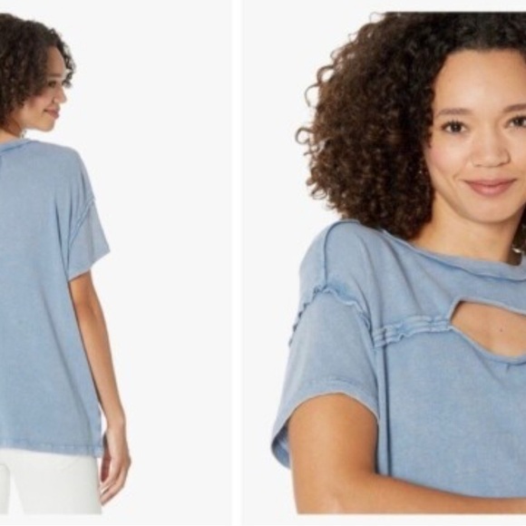 We The Free Mediterranean Light Blue Short Sleeve Tee - Picture 3 of 3